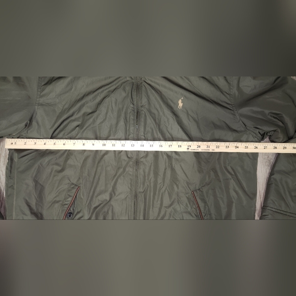 Polo Ralph Lauren Jacket Men's Leather Trim Hood Vintage Windbreaker Coat 2XL - Picture 9 of 10